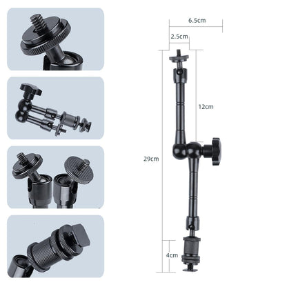 Adjustable Magic Arm With Phone Clamp & Large Claws - 11 Inch Black