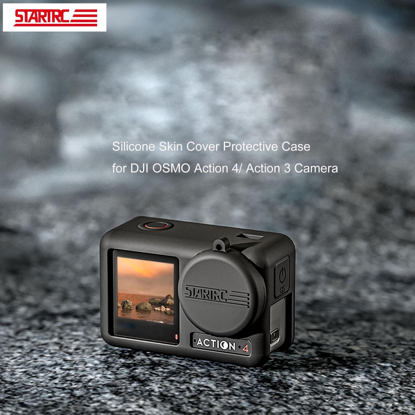 Shockproof Silicone Case With Lens Cap And Strap For Dji Action Camera