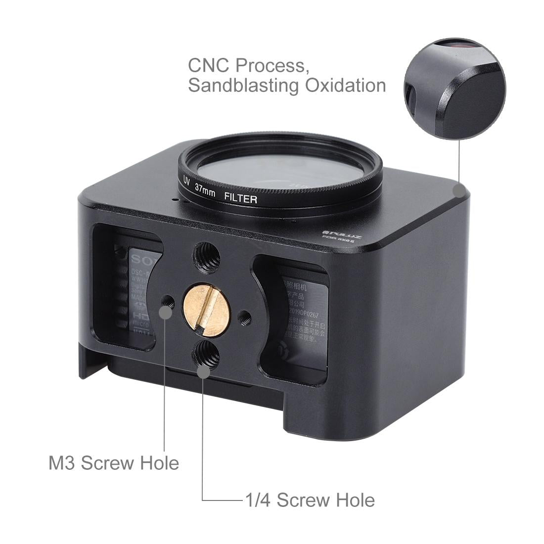 37Mm Protective Cage & Sunshade For Sony Rx0 / Rx0 Ii