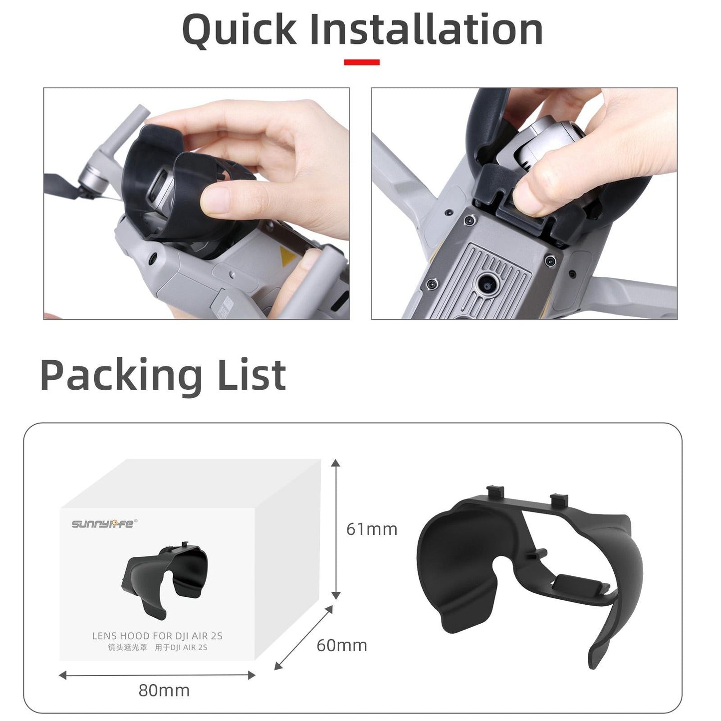 Anti-glare Camera Lens Hood for Dji Air 2s / Mavic Air 2