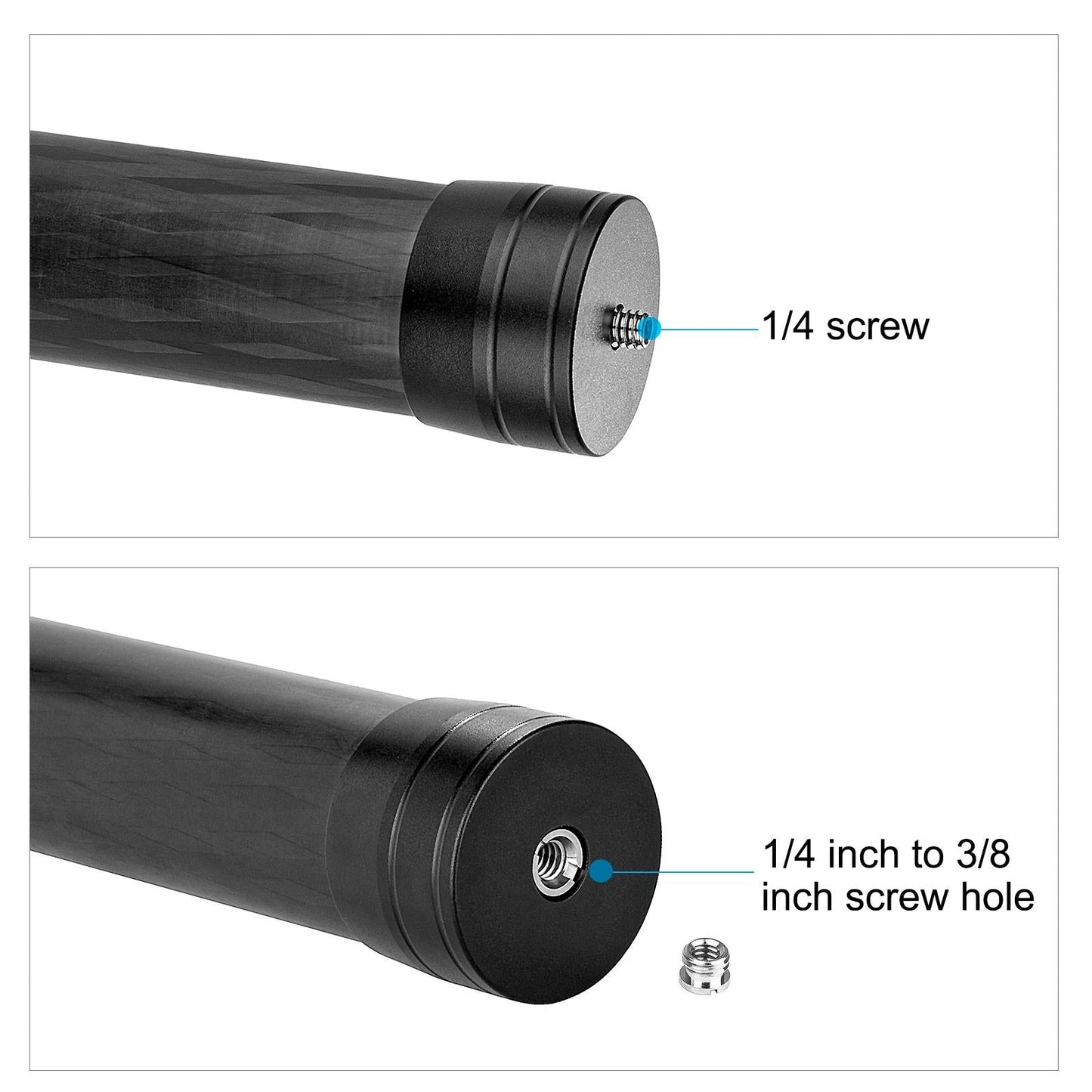 Lightweight Carbon Fiber Monopod for Dji Moza Feiyu Zhiyun Gimbals - Black