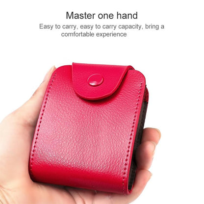 Black Litchi Leather Card Holder Wallet Large Capacity