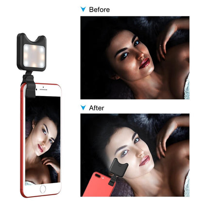 Universal Phone Camera Lens with Selfie Led Light for Smartphones