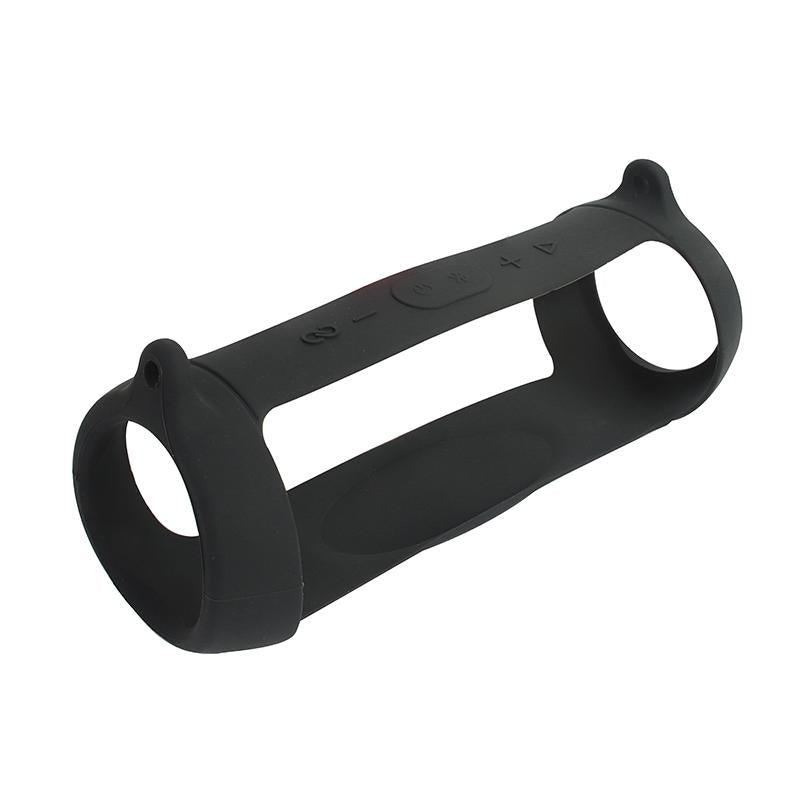 Portable Silicone Speaker Cover with Shoulder Strap & Carabiner for Jbl Charge 5 - Black
