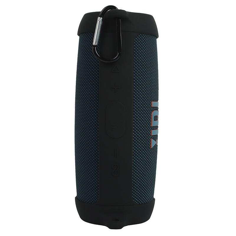 Portable Silicone Speaker Cover with Shoulder Strap & Carabiner for Jbl Charge 5 - Black