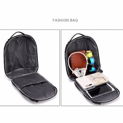 Versatile Oxford Shoulder Bag With Earphone & Usb - Black
