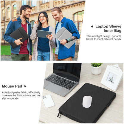 12.5-13.5 Inch Laptop Sleeve Briefcase with Zipper and Handle - Black