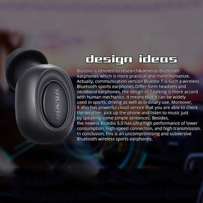 Wireless In-ear Headset with Usb Cable - Black 5.0