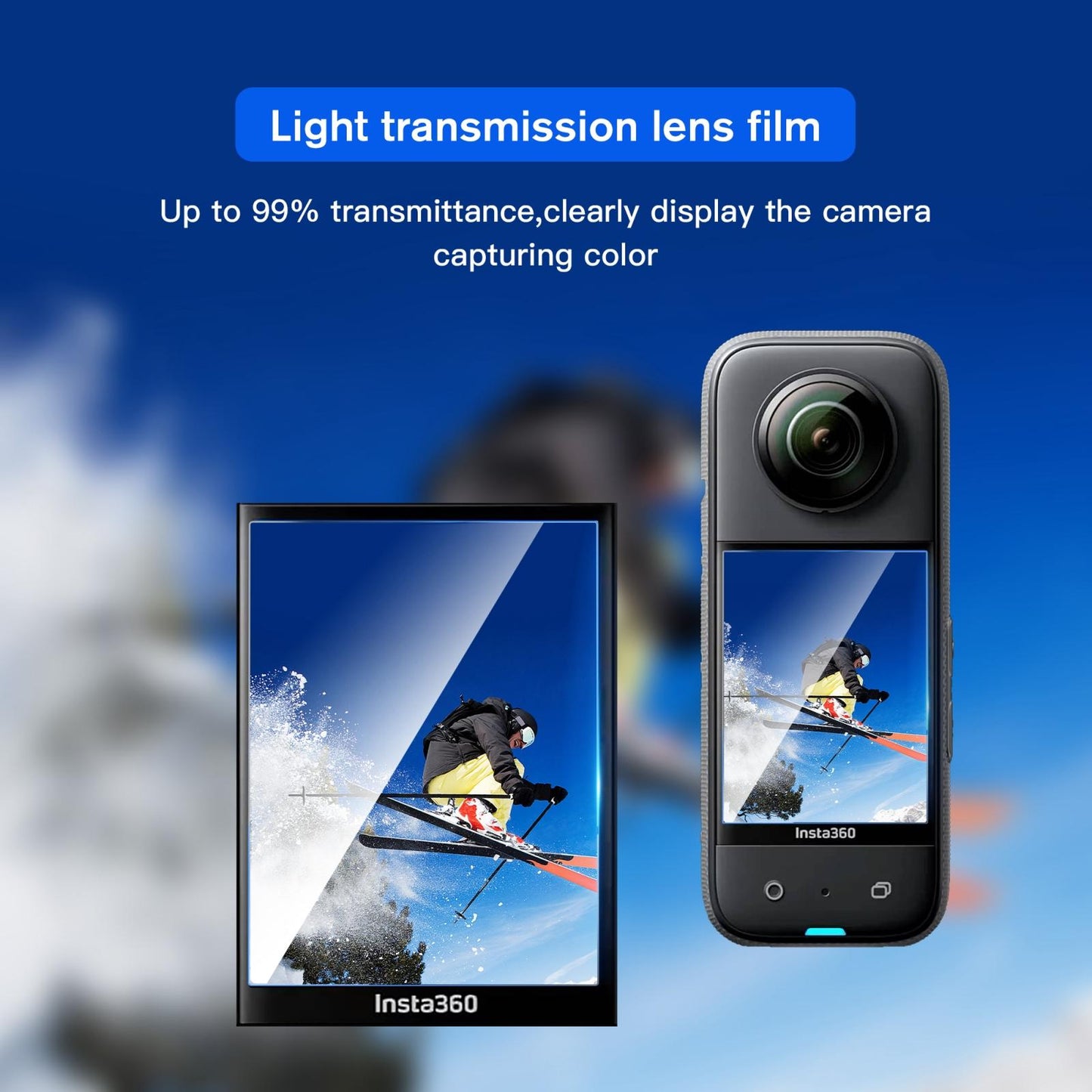 2-pack Tempered Glass Film for Insta360 X3 - Curved Hd