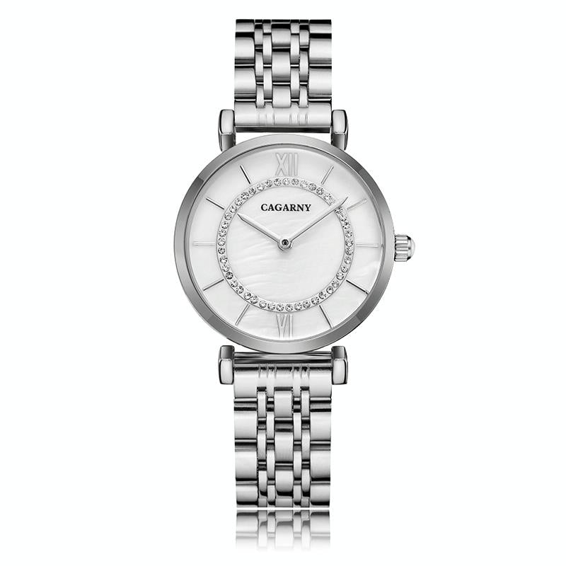 Waterproof Silver Steel Quartz Watch - Fashion Life - Wa0329B