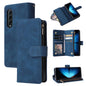Frosted Leather Zip Wallet for Samsung Galaxy z Fold 4 - Compact and Stylish - Blue