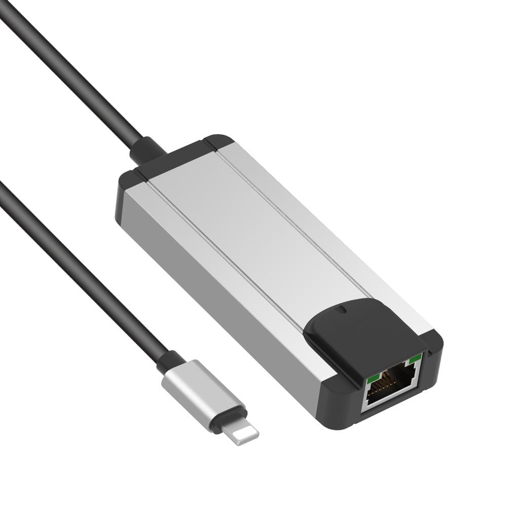 8Pin To Rj45 Usb 2.0 Hub Adapter - Black