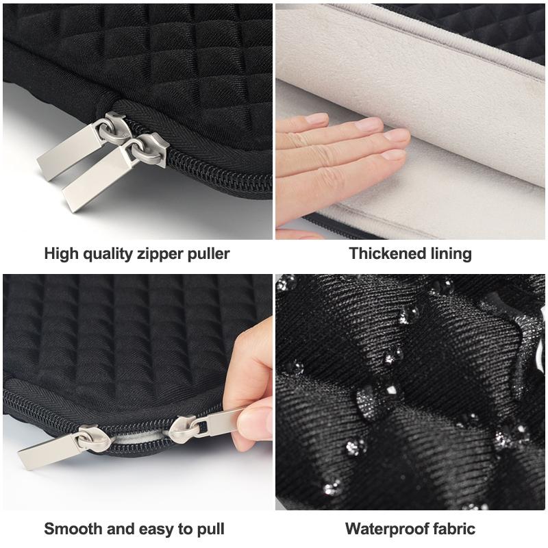 Textured Diamond Laptop Sleeve - Black