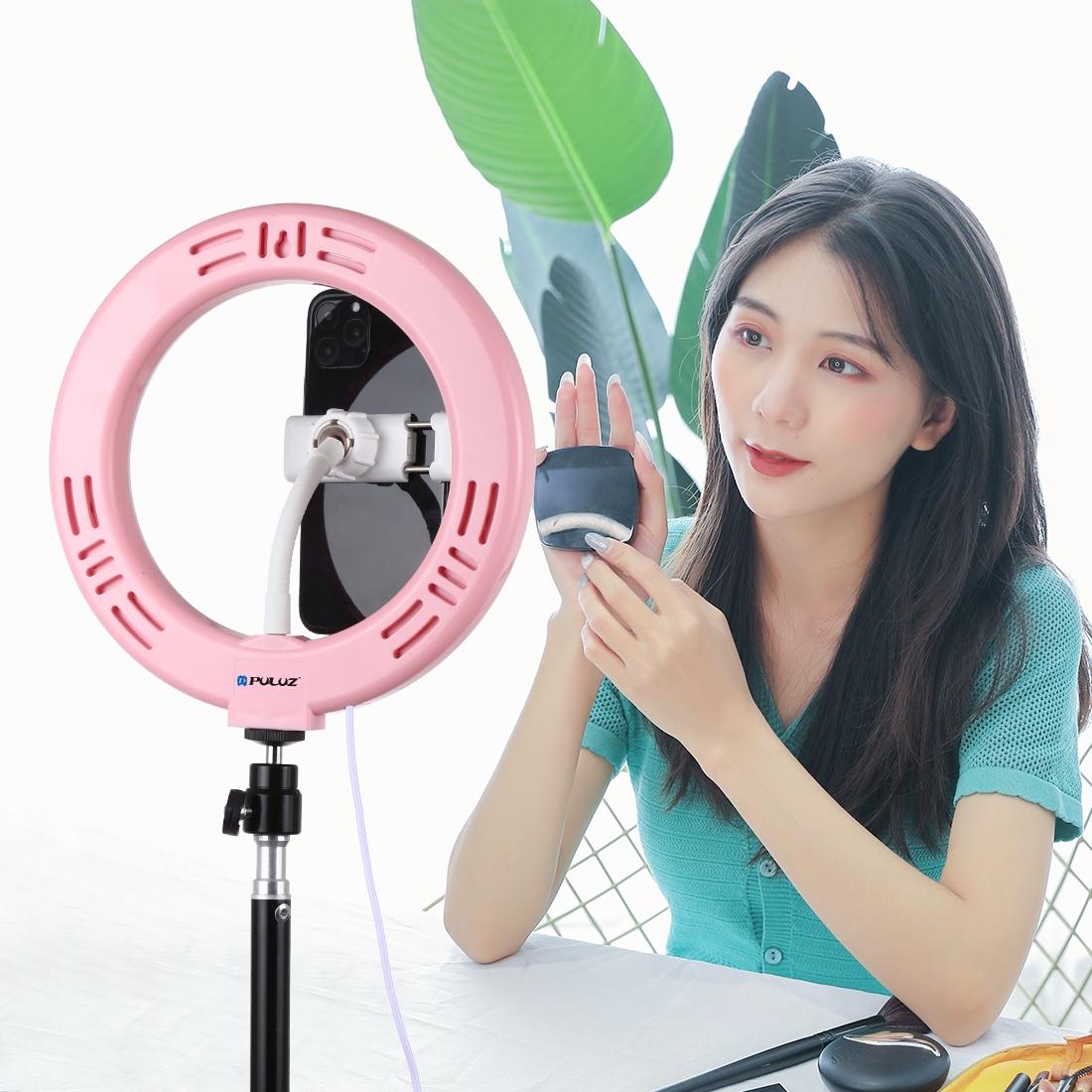 20cm Usb Dual Colour Led Ring Light with Phone Clamp - Black