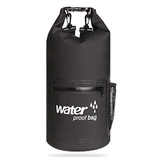 Waterproof Dual Shoulder Strap Dry Bag 10L Capacity - Black