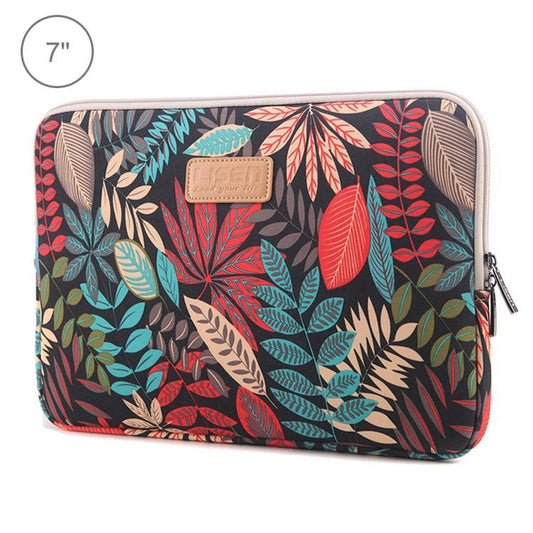 Colourful Leaves Sleeve Case Briefcase with Zipper - Black
