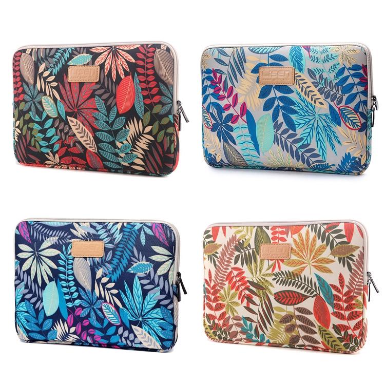 Colourful Leaves Sleeve Case Briefcase with Zipper - Black