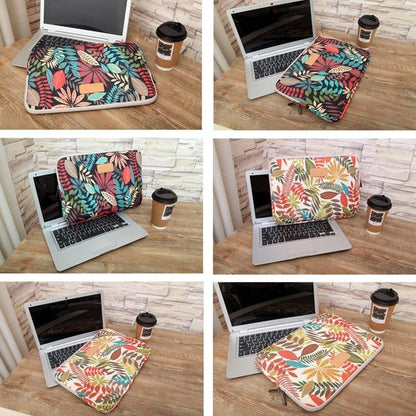 Colourful Leaves Sleeve Case Briefcase with Zipper - Black