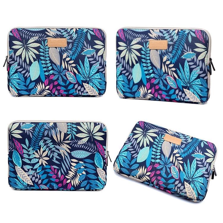 Colourful Leaves Sleeve Case Briefcase with Zipper - Black