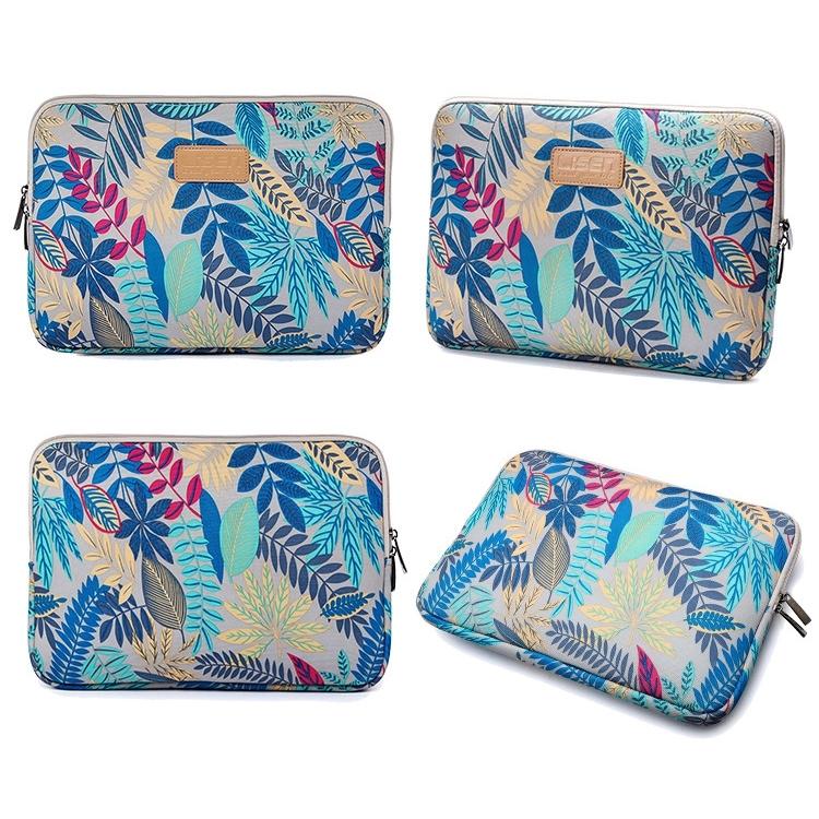 Colourful Leaves Sleeve Case Briefcase with Zipper - Black