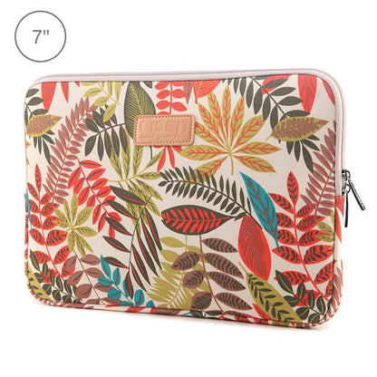 Colourful Leaves Sleeve Case Briefcase with Zipper - Black