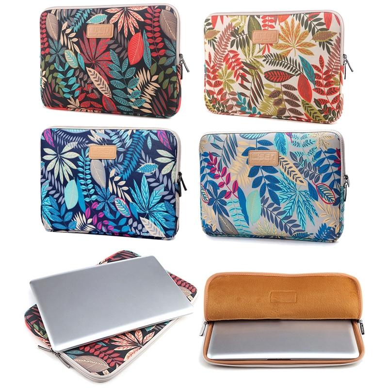 Colourful Leaves Sleeve Case for Macbook Samsung Sony Dell Alienware Chuwi Asus Hp Laptops - Black