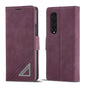 Leather Dual Side Buckle Phone Cover for Samsung Galaxy z Fold 4 - Wine Red