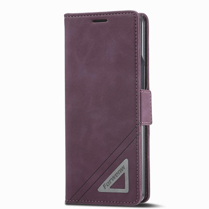 Leather Dual Side Buckle Phone Cover for Samsung Galaxy z Fold 4 - Wine Red