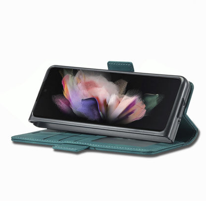 Leather Dual Side Buckle Phone Cover for Samsung Galaxy z Fold 4 - Wine Red