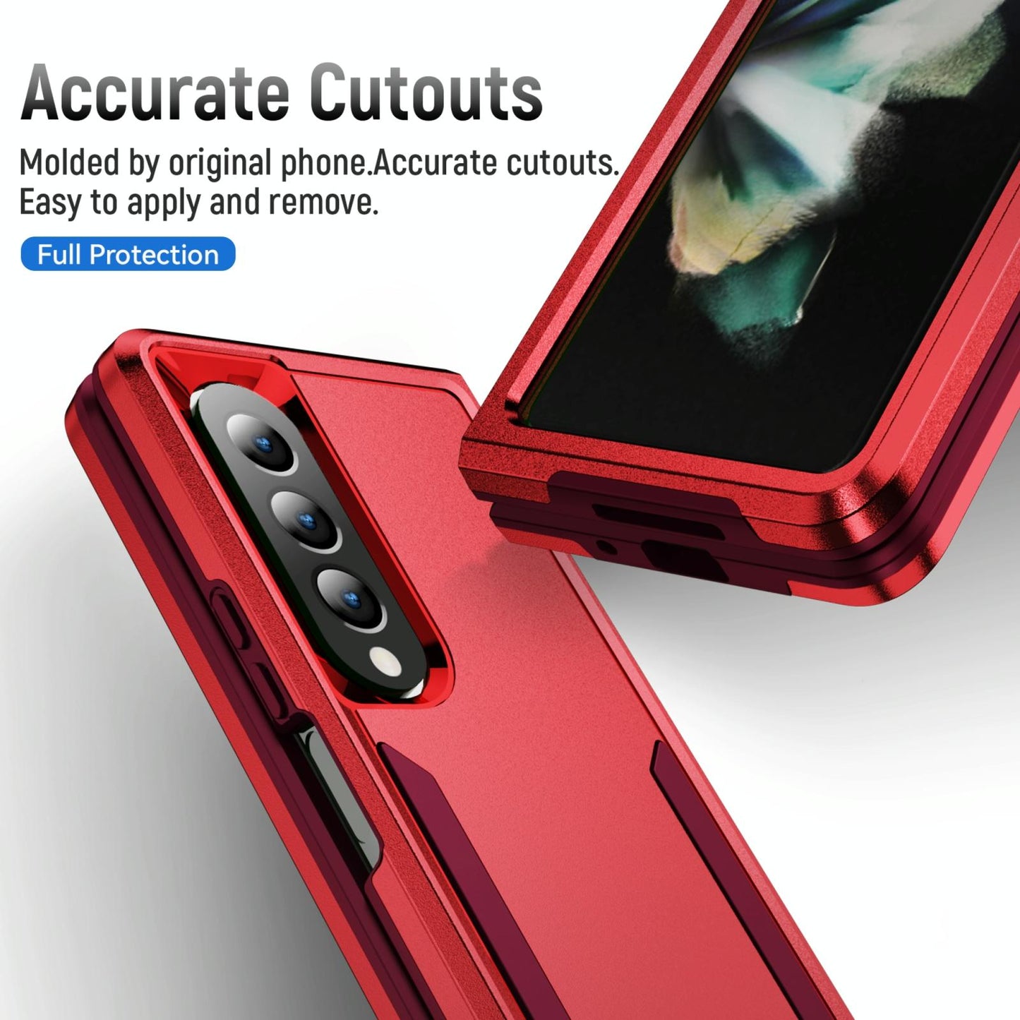For Samsung Galaxy Z Fold4 5G Shockproof Pc Tpu Case - Black