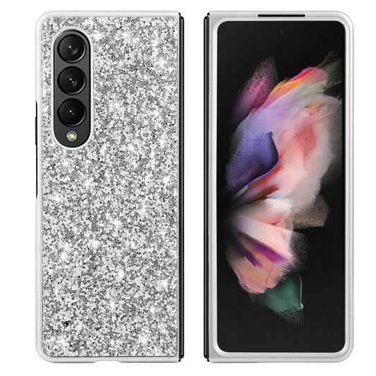 Glitter Tpu Shockproof Case for Samsung Galaxy z Fold 4 - Silver