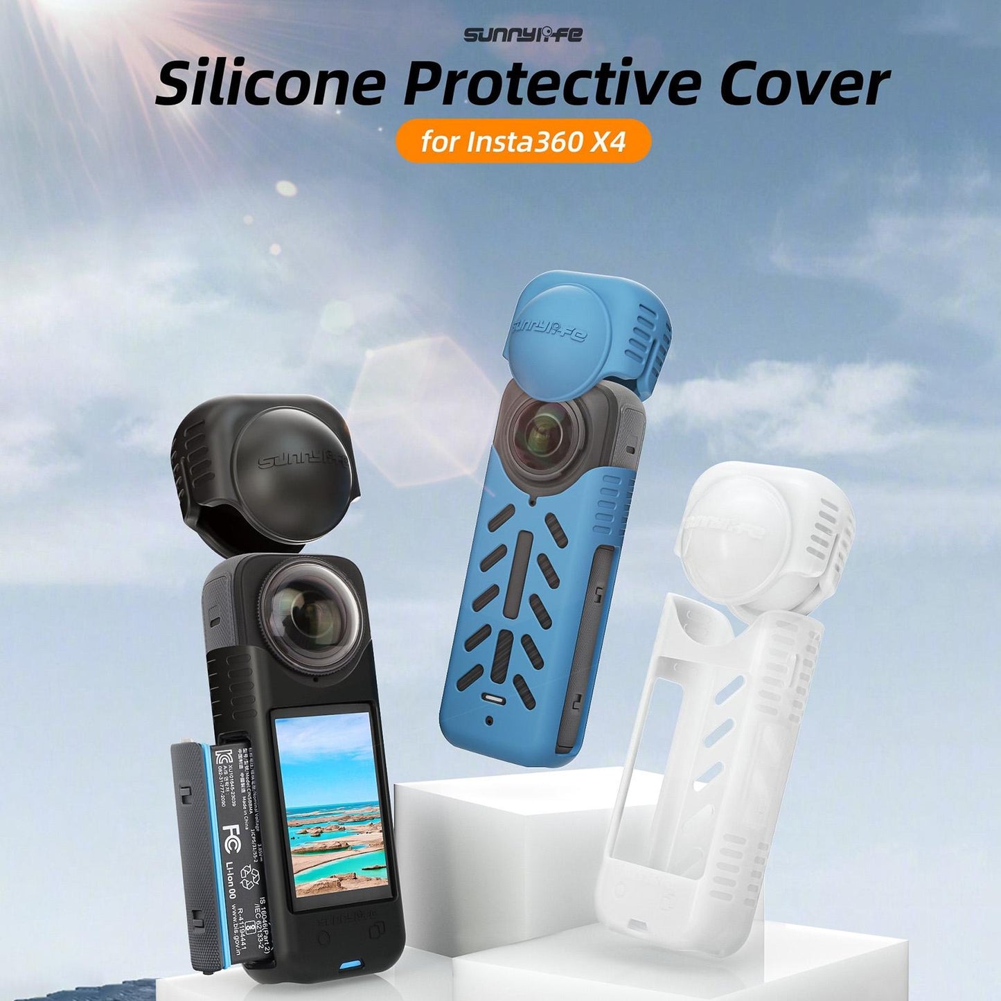 Silicone Shockproof Case And Lens Cover For Insta360 X4 By Sunnylife