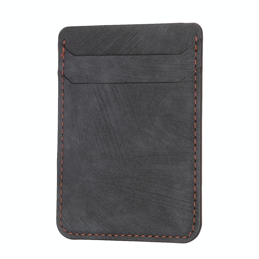 Frosted Card Bag Sticker For Mobile Phones - Black