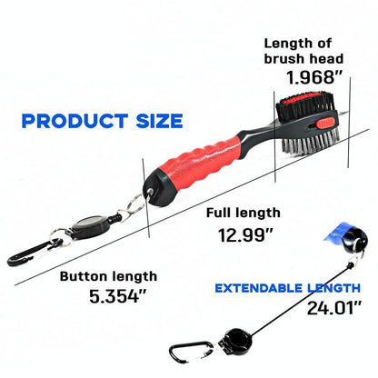 Portable Golf Club Brush - Retractable - Blue