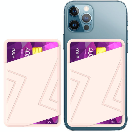 Silicone Adhesive Card Case Black - Pink