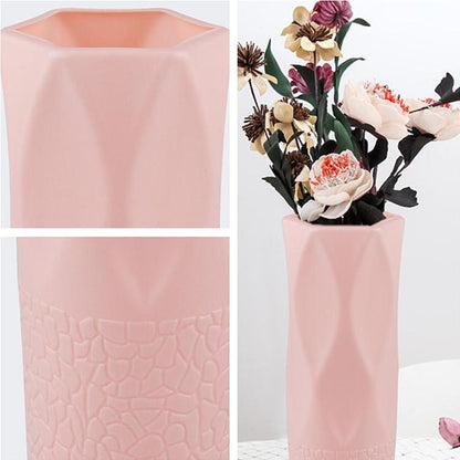 3-Piece Plastic Vase Set For Dry And Wet Flower Arrangements And Floral Decor - White