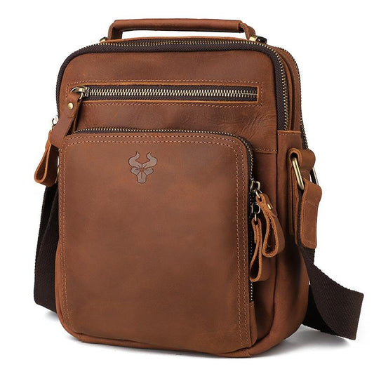 Leather Men Shoulder Bag Mh573 - Brown