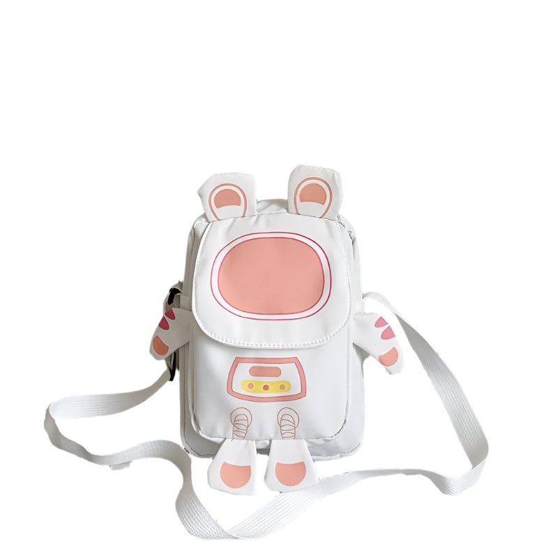 Lightweight Cartoon Crossbody Bag For Students - Pink