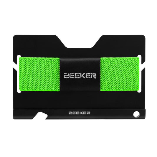 Multi Function Aluminum Card Holder For Men & Women Elastic Band Wallet - Green