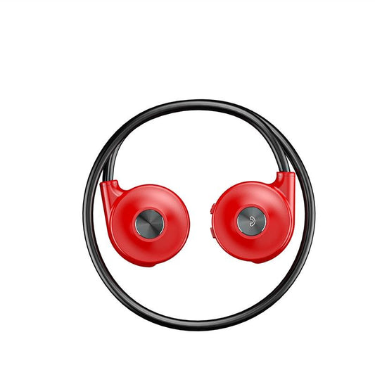 Bone Conduction Bluetooth Earphones with Stereo Vibration Speaker - Red