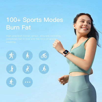 1.83 Inch Touch Screen Ai Voice Heart Rate / Blood Oxygen / Blood Pressure / Sleep Monitoring Bluetooth Smartwatch - Pink
