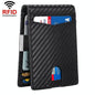 Rfid-protected Leather Credit Card Wallet - Secure & Stylish - Carbon Fiber Black Black Inside
