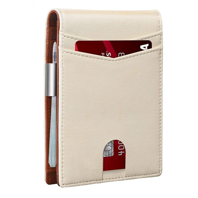 Rfid-protected Leather Credit Card Wallet - Secure & Stylish - Carbon Fiber Black Black Inside