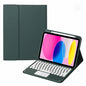 2022 Ipad 10.9 Touch Keyboard Leather Case With Pen Slot - Dark Green