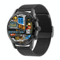 Smart Dual Display Analog Digital Call Watch - Black Steel