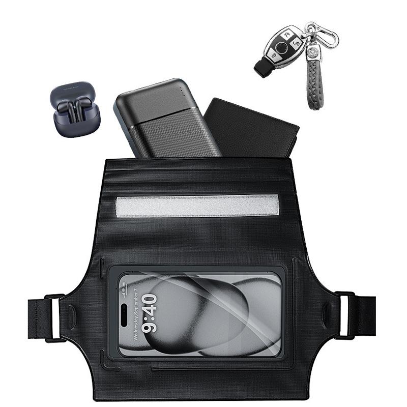 Waterproof Waist Bag For Mobile Phone And Sports - Black