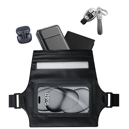 Waterproof Waist Bag For Mobile Phone And Sports - Black
