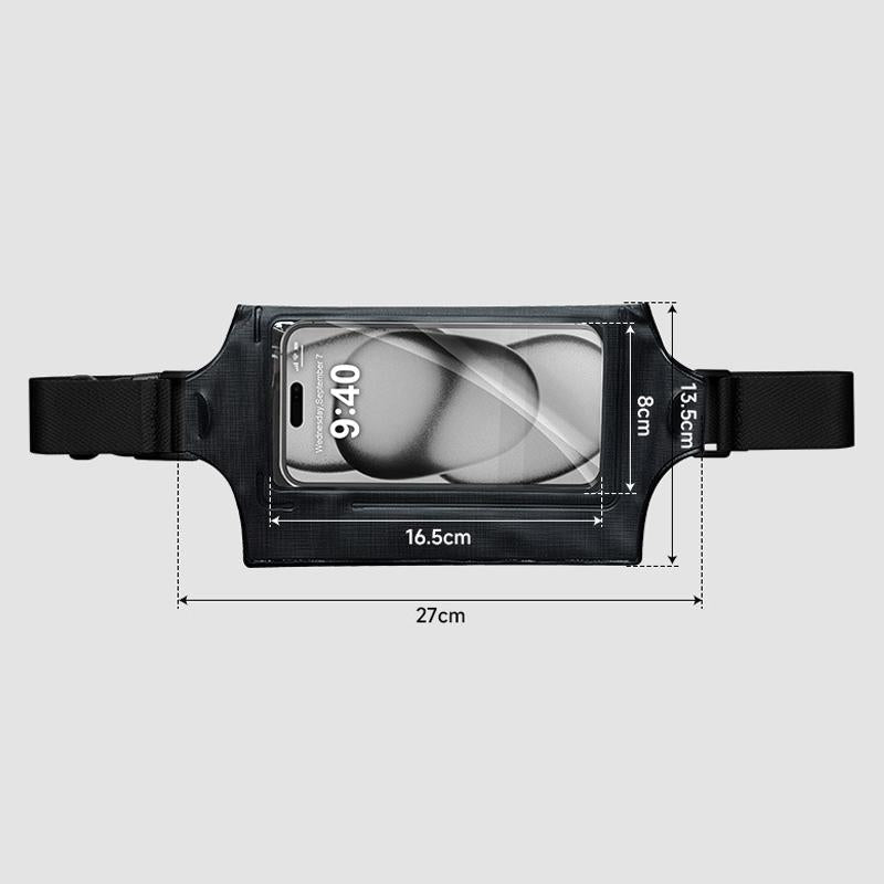 Waterproof Waist Bag For Mobile Phone And Sports - Black