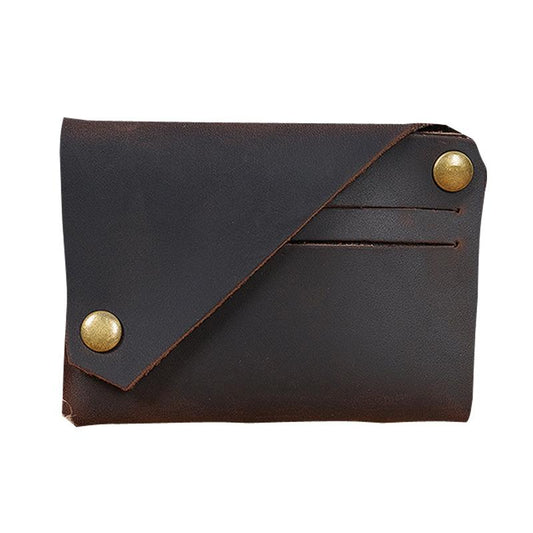 Leather Card Holder For Bank Cards Black - Coffee