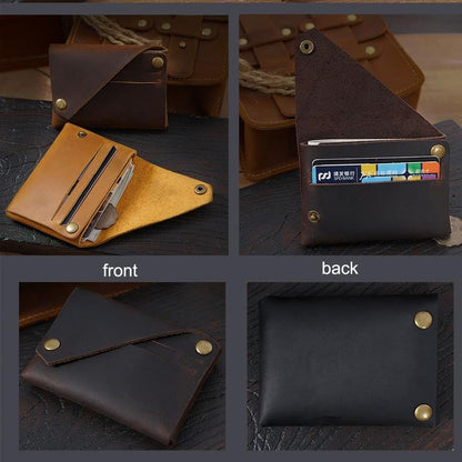 Leather Card Holder For Bank Cards Black - Coffee